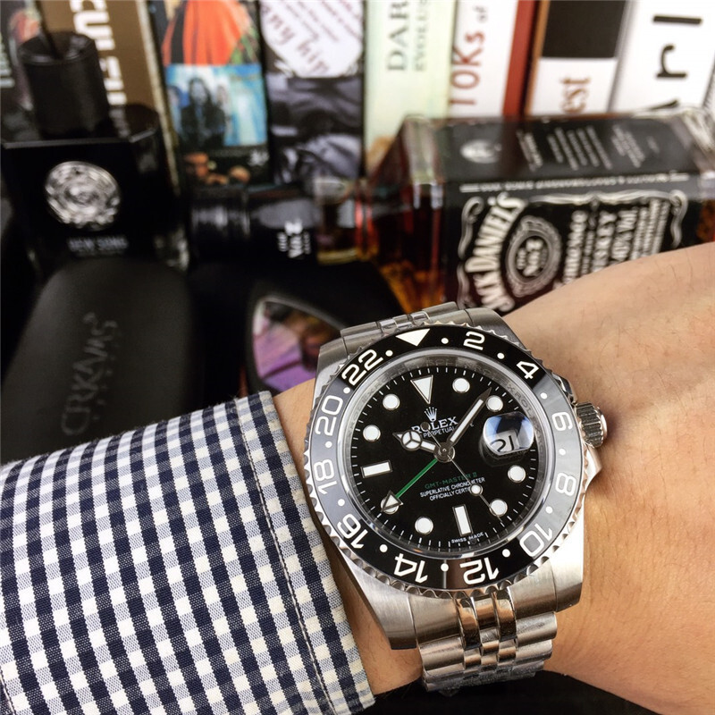 Men's Automatic Mechanical Watch 904L Stainless Steel Sapphire Glass 40mm-RLX27-GMT