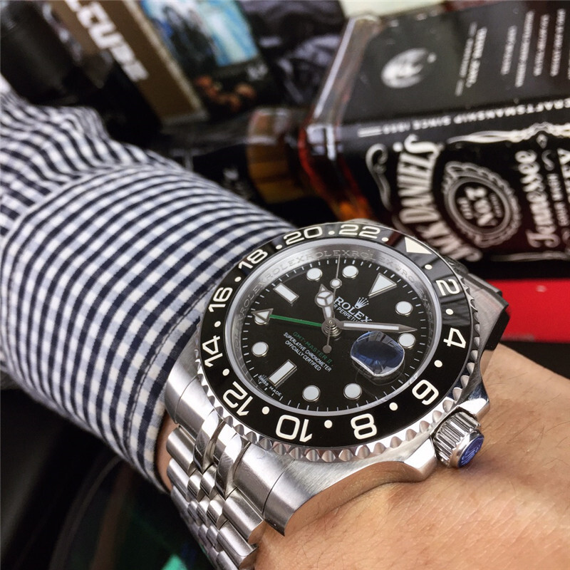 Men's Automatic Mechanical Watch 904L Stainless Steel Sapphire Glass 40mm-RLX27-GMT