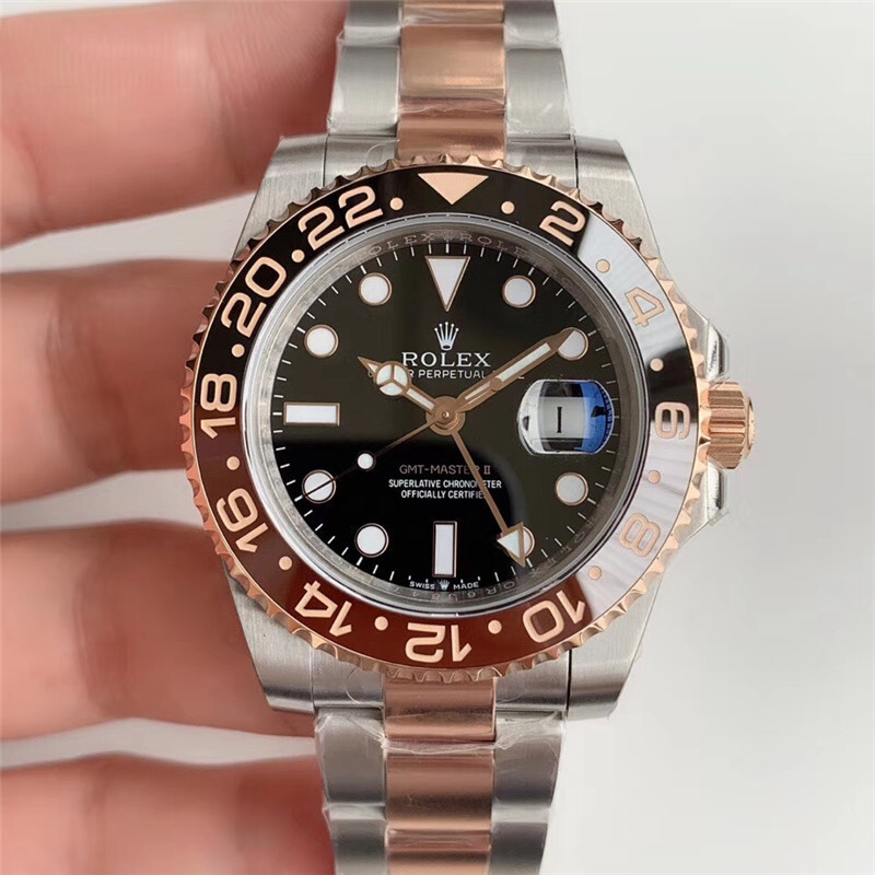 Men's Automatic Mechanical Watch 904L Stainless Steel Sapphire Glass 40mm-RLX33-GMT