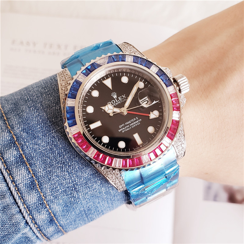 Men's Automatic Mechanical Watch 904L Stainless Steel Sapphire Glass 40mm-RLX11-GMT