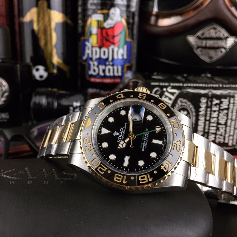 Men's Automatic Mechanical Watch 904L Stainless Steel Sapphire Glass 40mm-RLX31-GMT