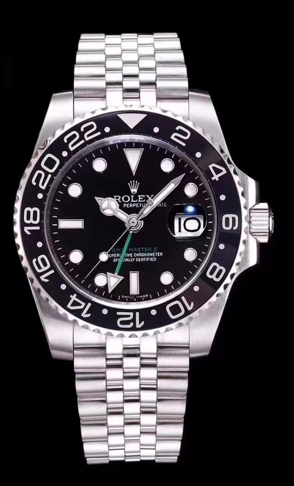Men's Automatic Mechanical Watch 904L Stainless Steel Sapphire Glass 40mm-RLX27-GMT