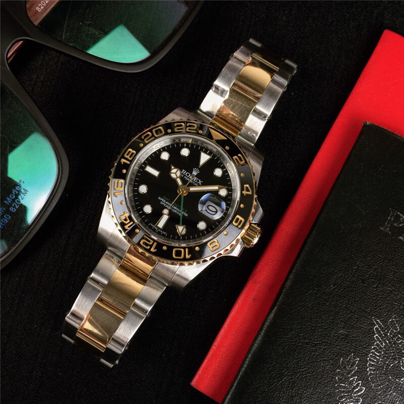 Men's Automatic Mechanical Watch 904L Stainless Steel Sapphire Glass 40mm-RLX31-GMT