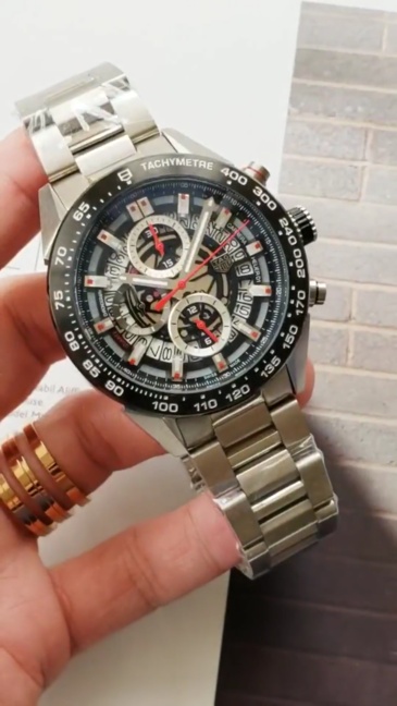 Men's Quartz Chronograph Watch 904L Stainless Steel 45mm -TAG36