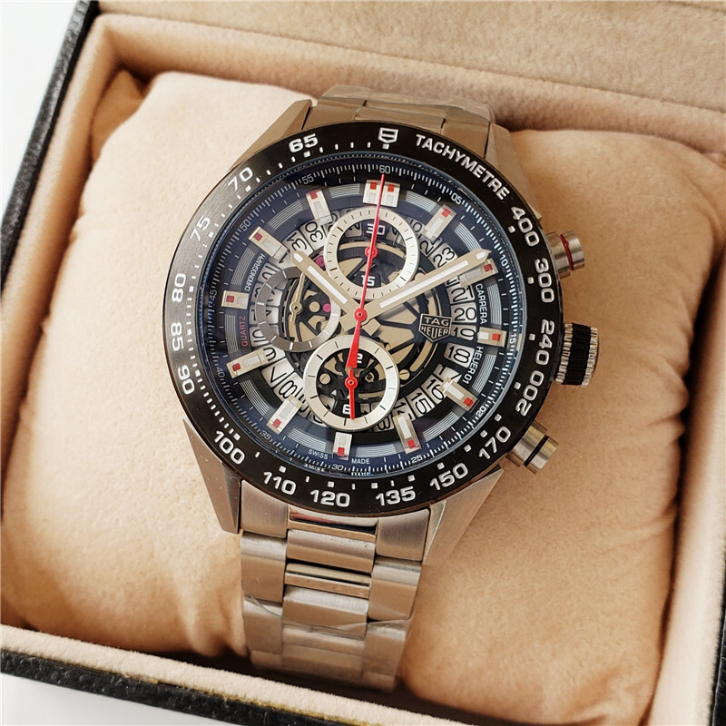 Men's Quartz Chronograph Watch 904L Stainless Steel 45mm -TAG36