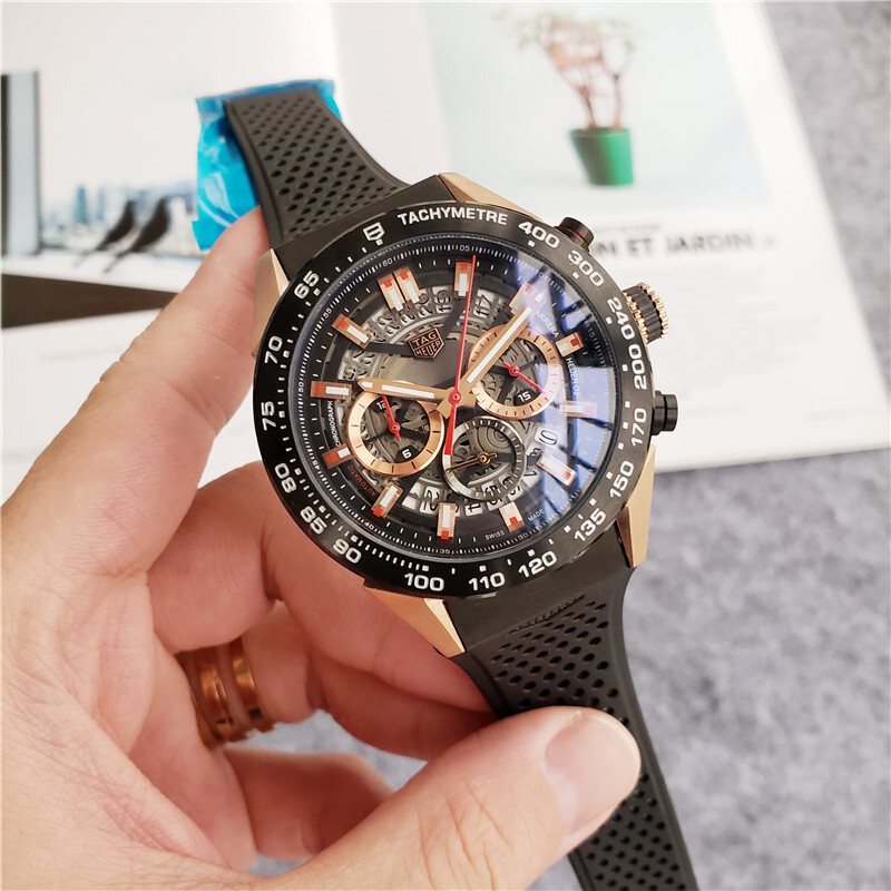 Men's Quartz Chronograph Watch 904L Stainless Steel 45mm -TAG61