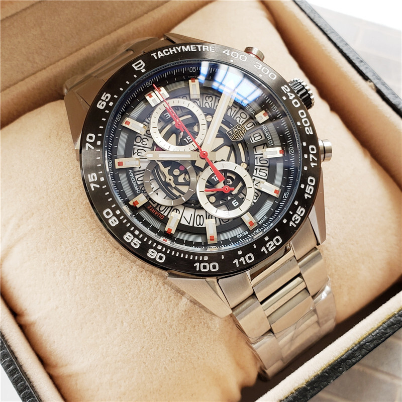 Men's Quartz Chronograph Watch 904L Stainless Steel 45mm -TAG36
