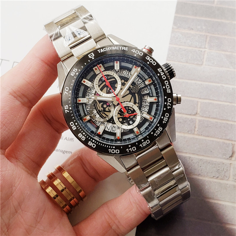 Men's Quartz Chronograph Watch 904L Stainless Steel 45mm -TAG36