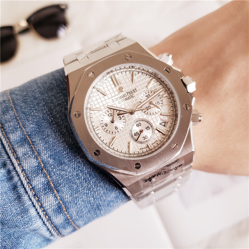 Men's Quartz Watch Chronograph 904L Stainless Steel 42mm-AP3