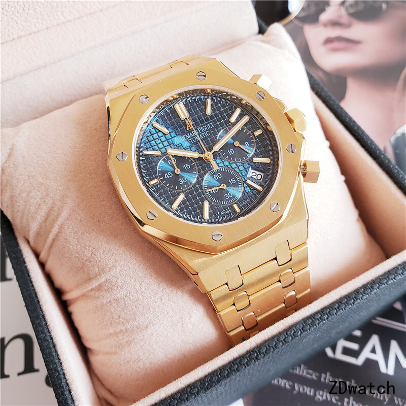 Men's Quartz Watch Chronograph 904L Stainless Steel 42mm-AP1