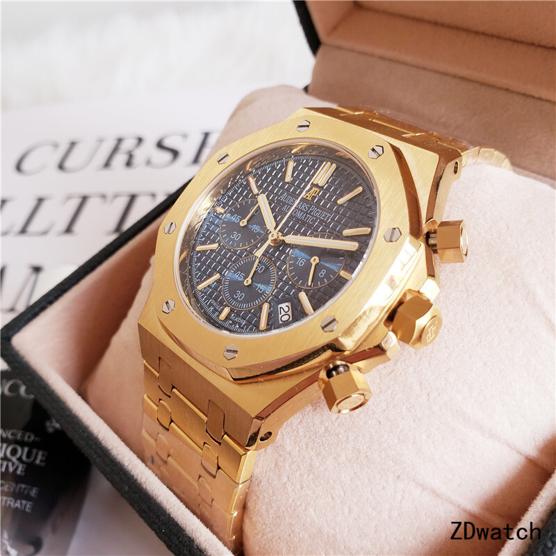 Men's Quartz Watch Chronograph 904L Stainless Steel 42mm-AP1