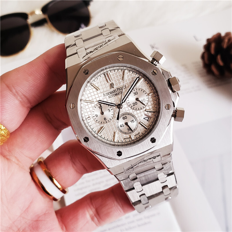 Men's Quartz Watch Chronograph 904L Stainless Steel 42mm-AP3