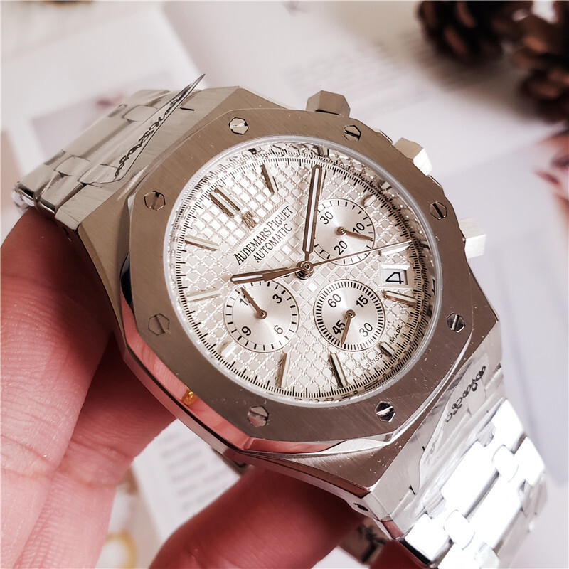 Men's Quartz Watch Chronograph 904L Stainless Steel 42mm-AP3
