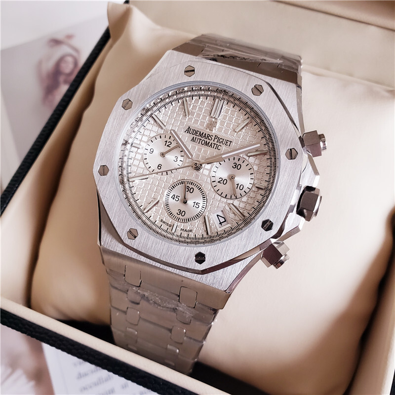 Men's Quartz Watch Chronograph 904L Stainless Steel 42mm-AP3