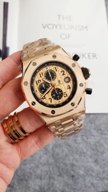 Men's Quartz Watch Chronograph 904L Stainless Steel 42mm-AP18