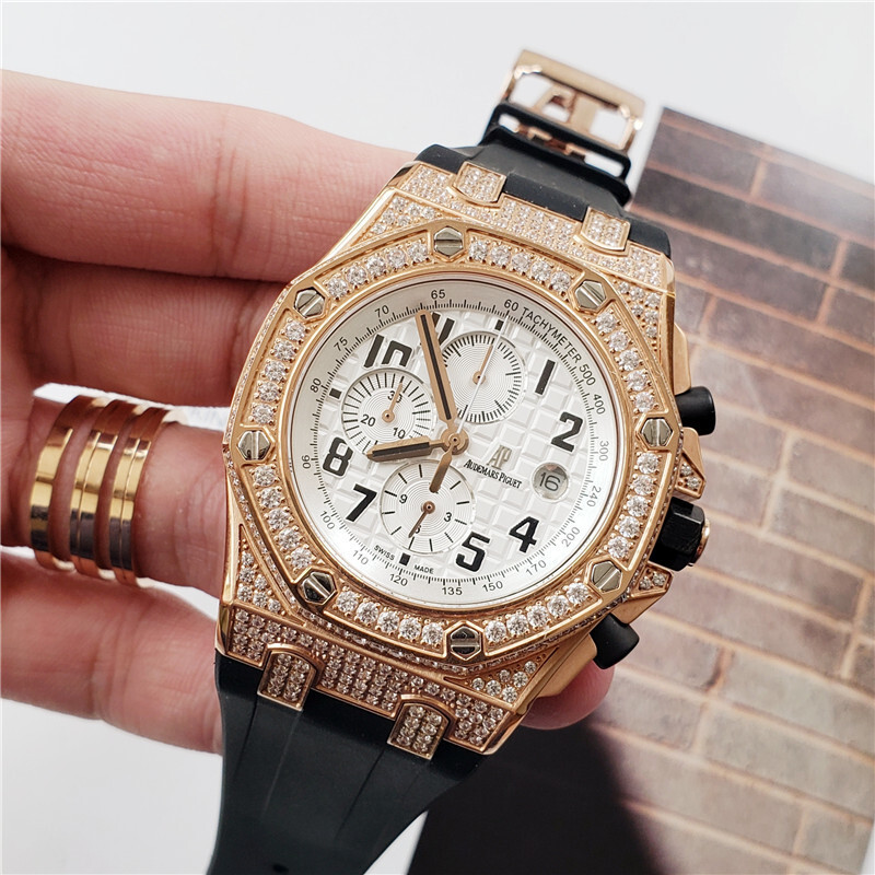Men's Quartz Watch Chronograph 904L Stainless Steel 42mm-AP10