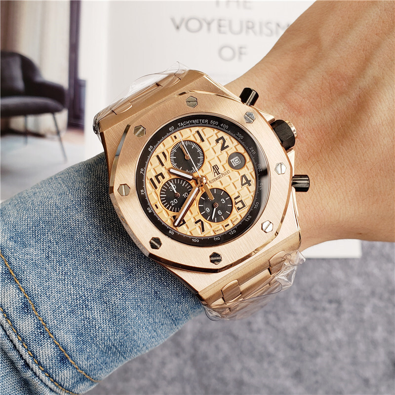 Men's Quartz Watch Chronograph 904L Stainless Steel 42mm-AP18