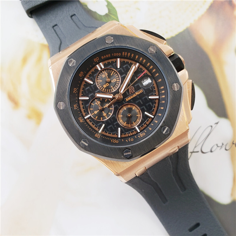 Men's Quartz Watch Chronograph 904L Stainless Steel 45mm-AP7