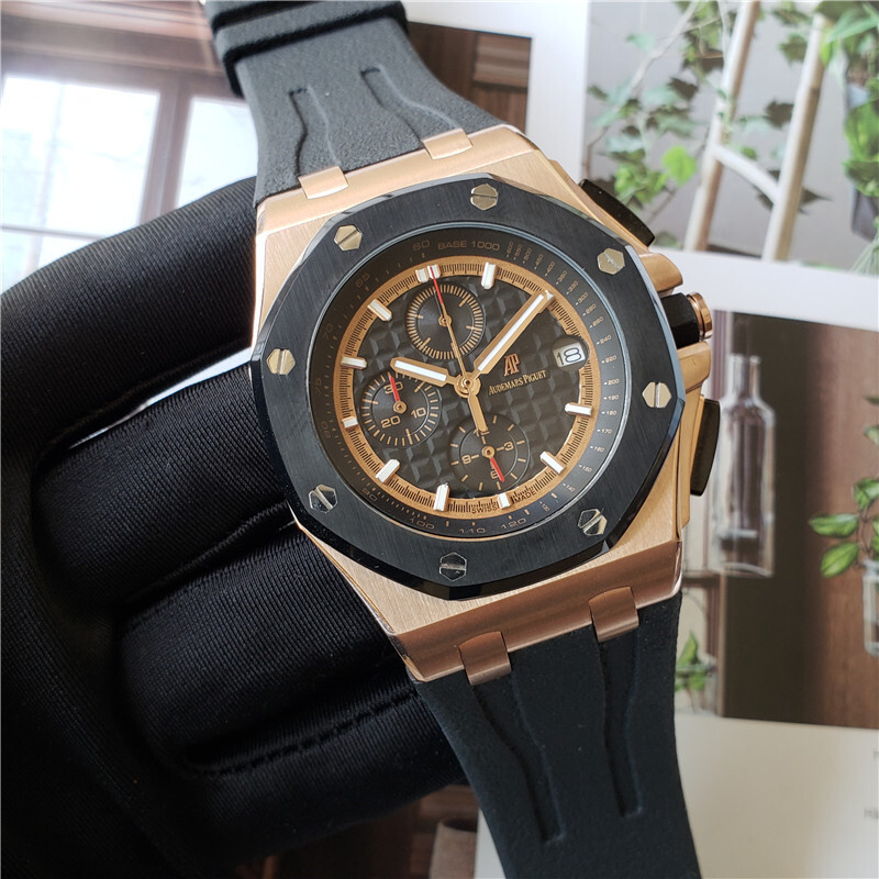 Men's Quartz Watch Chronograph 904L Stainless Steel 42mm-AP17