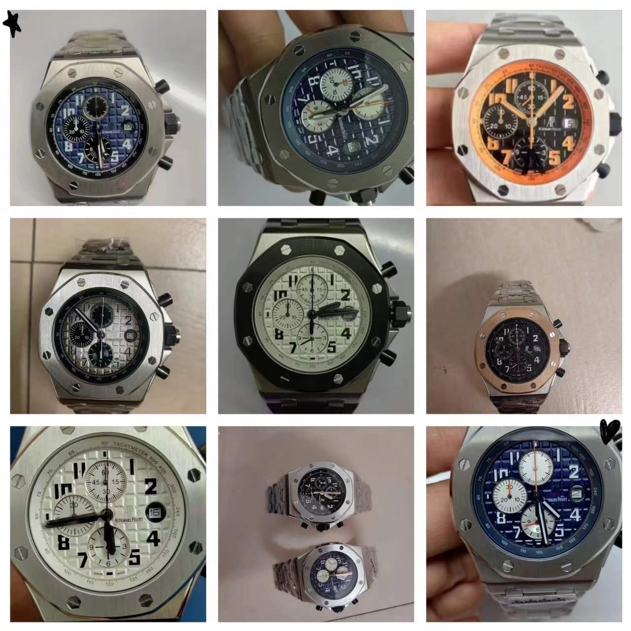 Men's Quartz Watch Chronograph 904L Stainless Steel 42mm-AP18