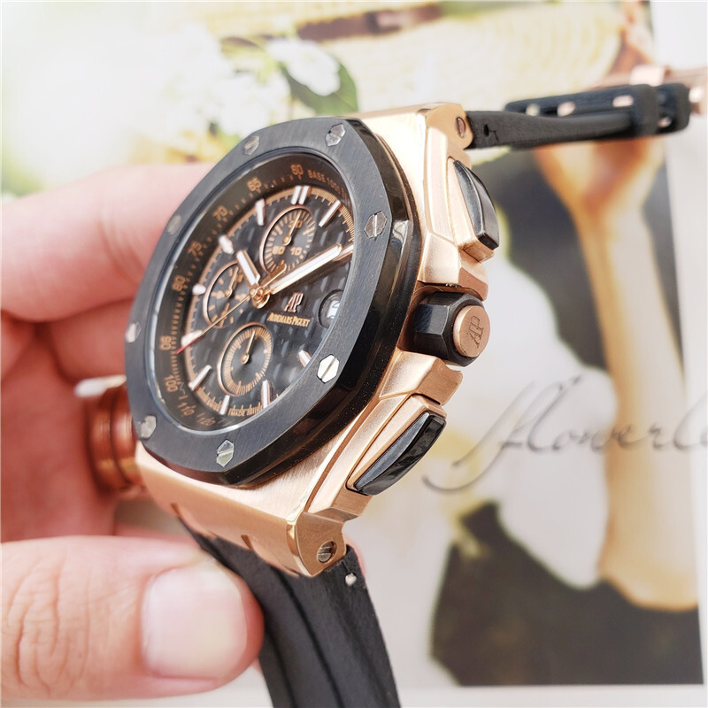 Men's Quartz Watch Chronograph 904L Stainless Steel 45mm-AP7