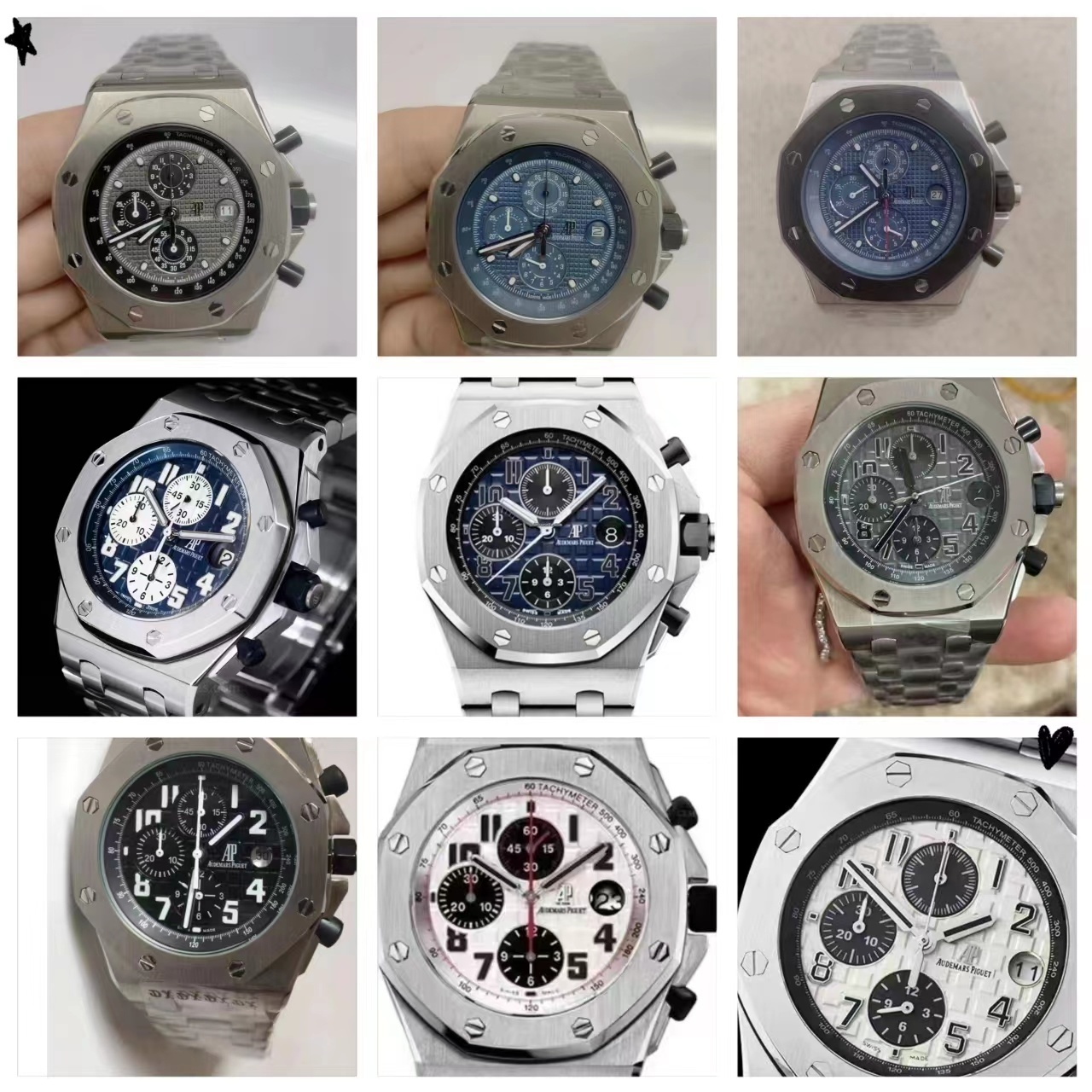 Men's Quartz Watch Chronograph 904L Stainless Steel 42mm-AP18