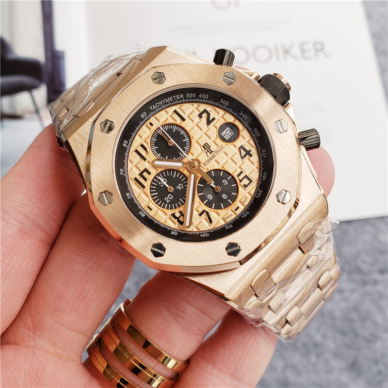 Men's Quartz Watch Chronograph 904L Stainless Steel 42mm-AP18