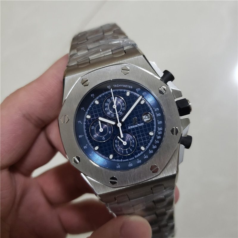 Men's Quartz Watch Chronograph 904L Stainless Steel 42mm-AP8