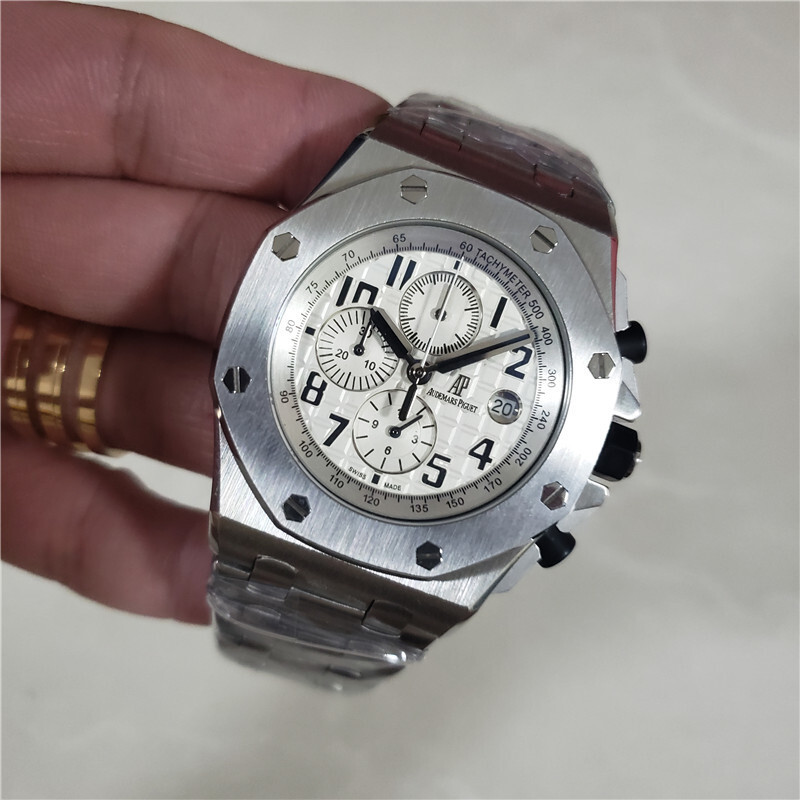 Men's Quartz Watch Chronograph 904L Stainless Steel 42mm-AP12