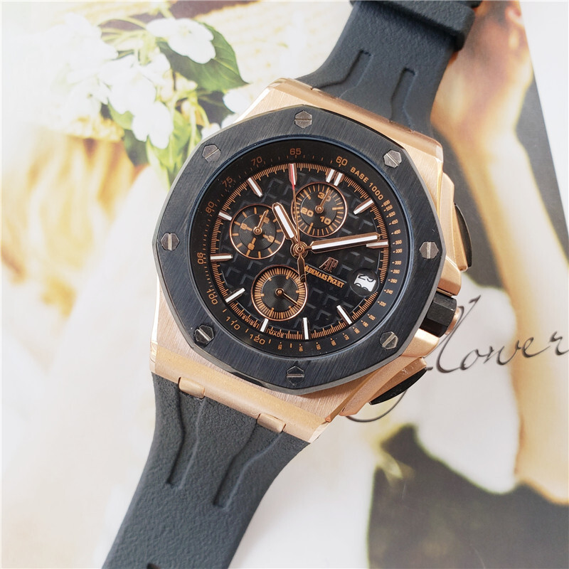 Men's Quartz Watch Chronograph 904L Stainless Steel 45mm-AP7