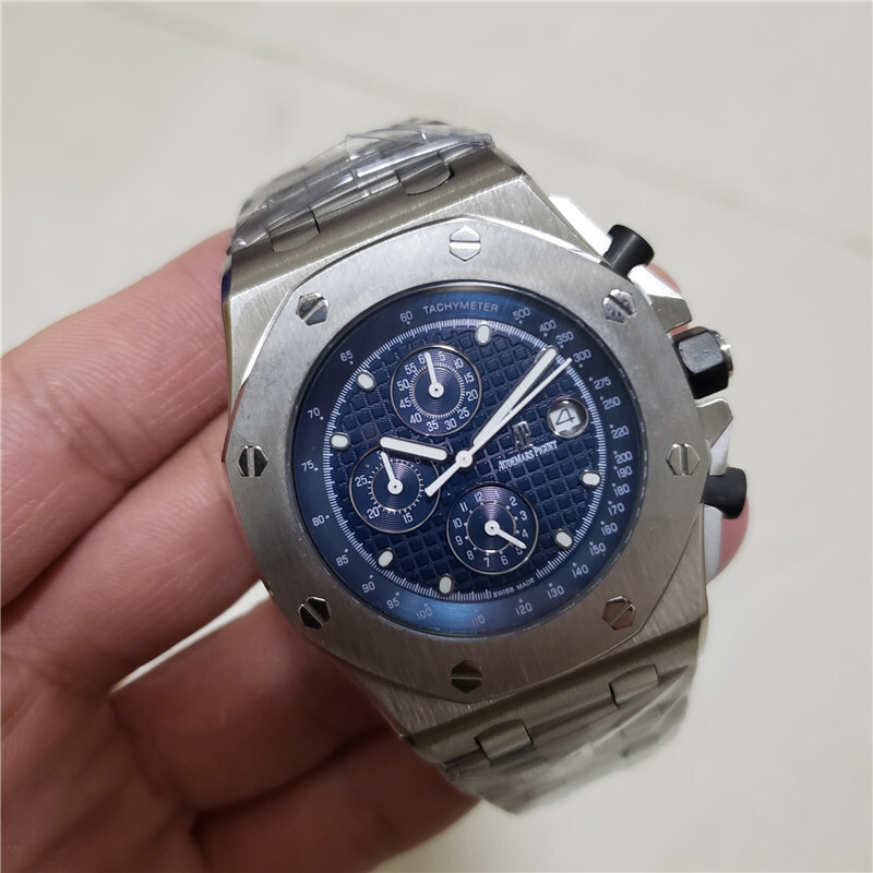 Men's Quartz Watch Chronograph 904L Stainless Steel 42mm-AP8