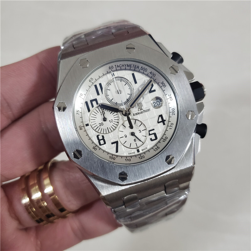 Men's Quartz Watch Chronograph 904L Stainless Steel 42mm-AP12