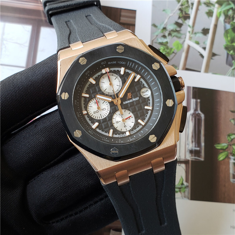 Men's Quartz Watch Chronograph 904L Stainless Steel 42mm-AP17