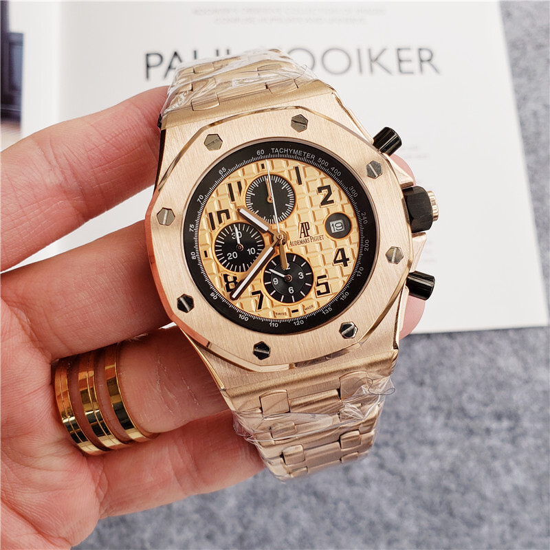 Men's Quartz Watch Chronograph 904L Stainless Steel 42mm-AP18