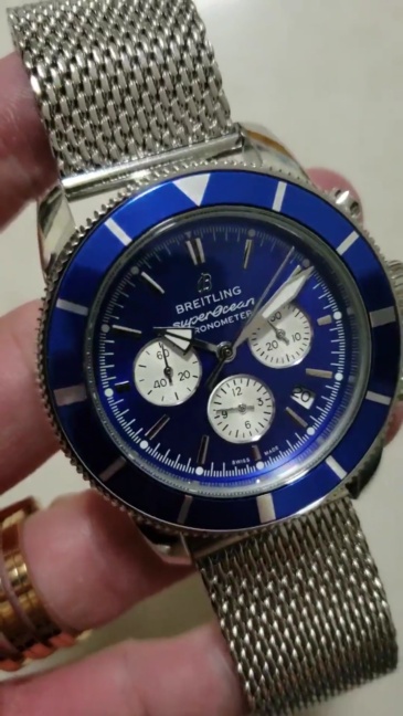 Men's Quartz Watch Chronograph 904L Stainless Steel 44mm-BR20
