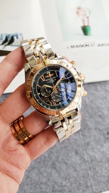 Men's Quartz Watch Chronograph 904L Stainless Steel 46mm-BR29