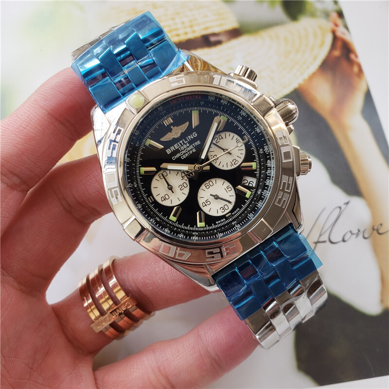 Men's Quartz Watch Chronograph 904L Stainless Steel 43mm-BR1