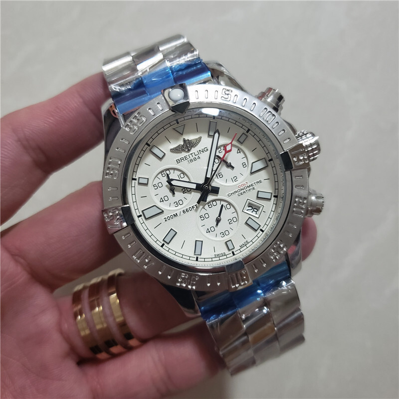 Men's Quartz Watch Chronograph 904L Stainless Steel 43mm-BR4