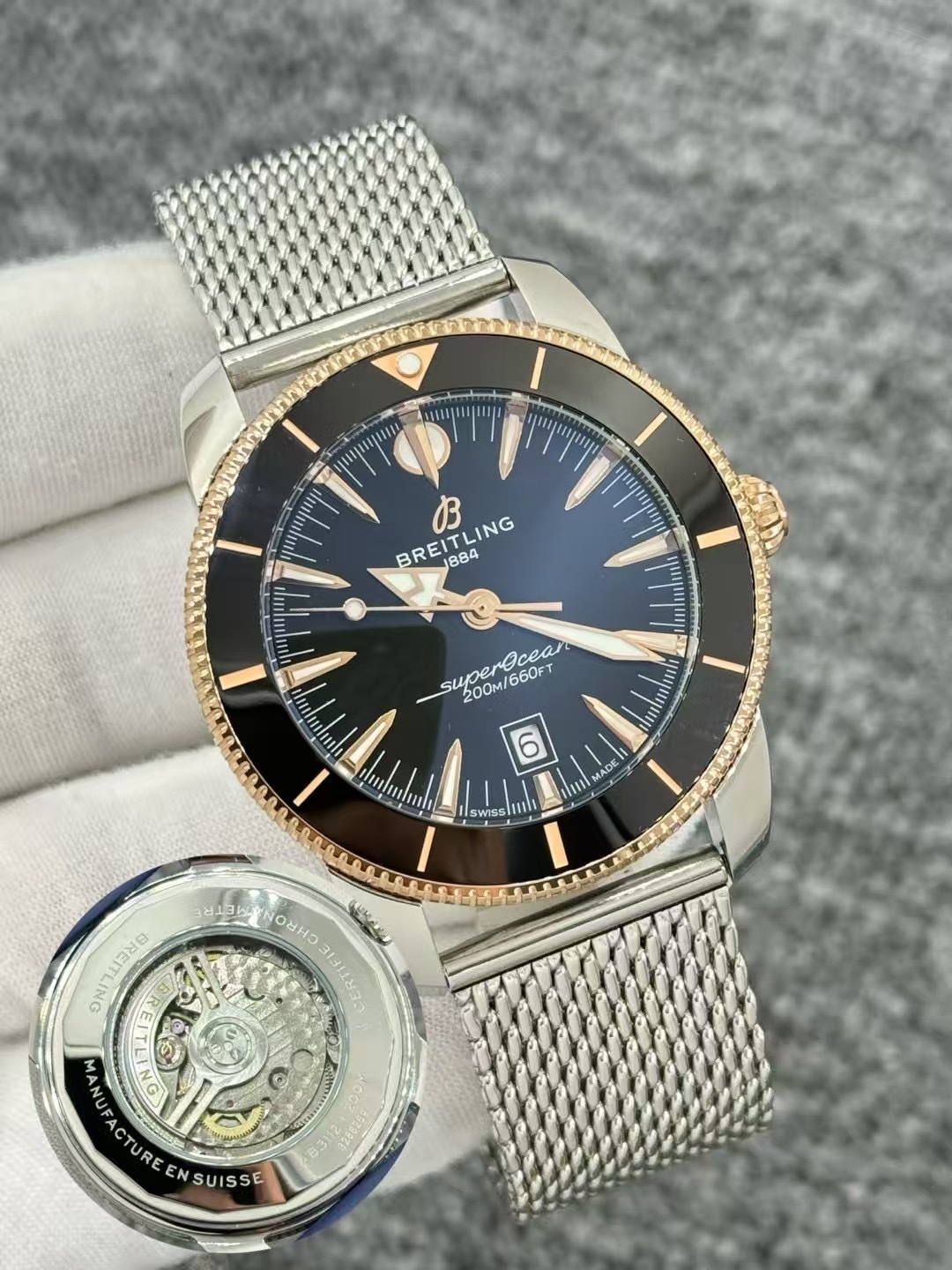 Men's Automatic Mechanical Watch 904L Stainless Steel 43mm-BR22