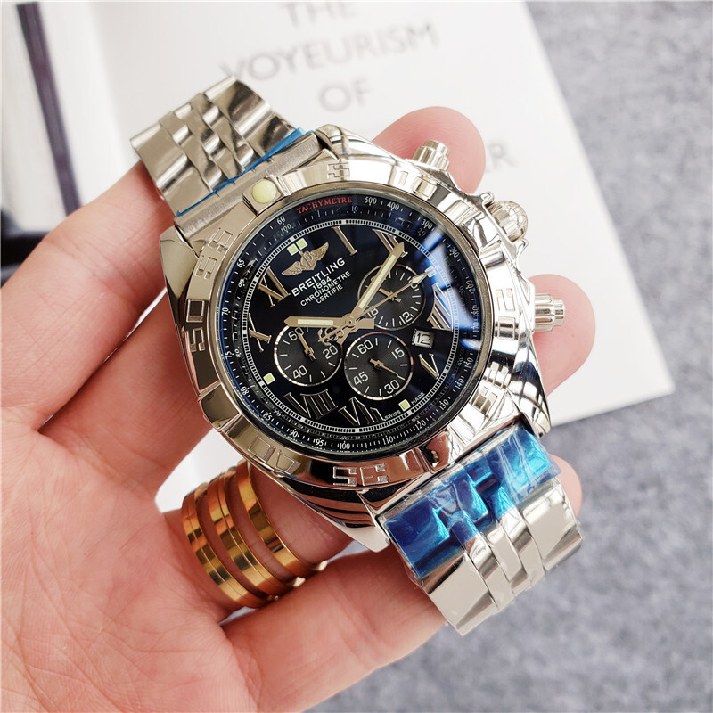 Men's Quartz Watch Chronograph 904L Stainless Steel 46mm-BR15