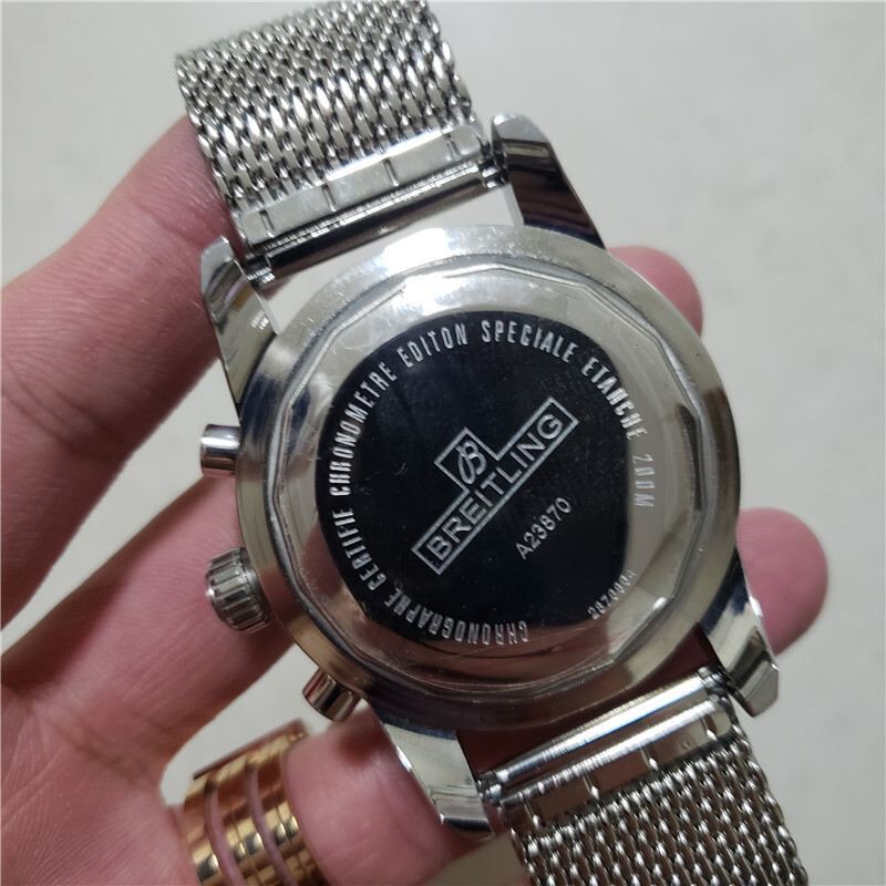 Men's Quartz Watch Chronograph 904L Stainless Steel 44mm-BR20