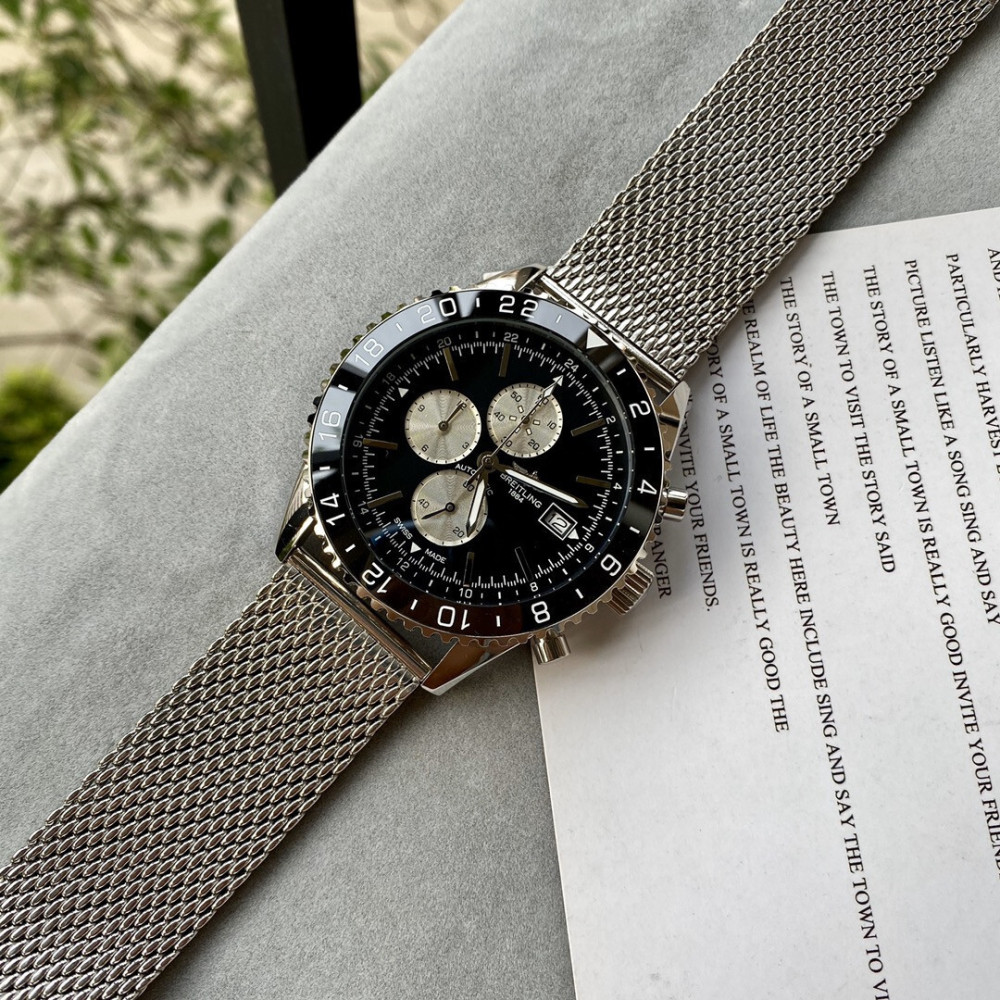 Men's Quartz Watch Chronograph 904L Stainless Steel 45mm-BR31