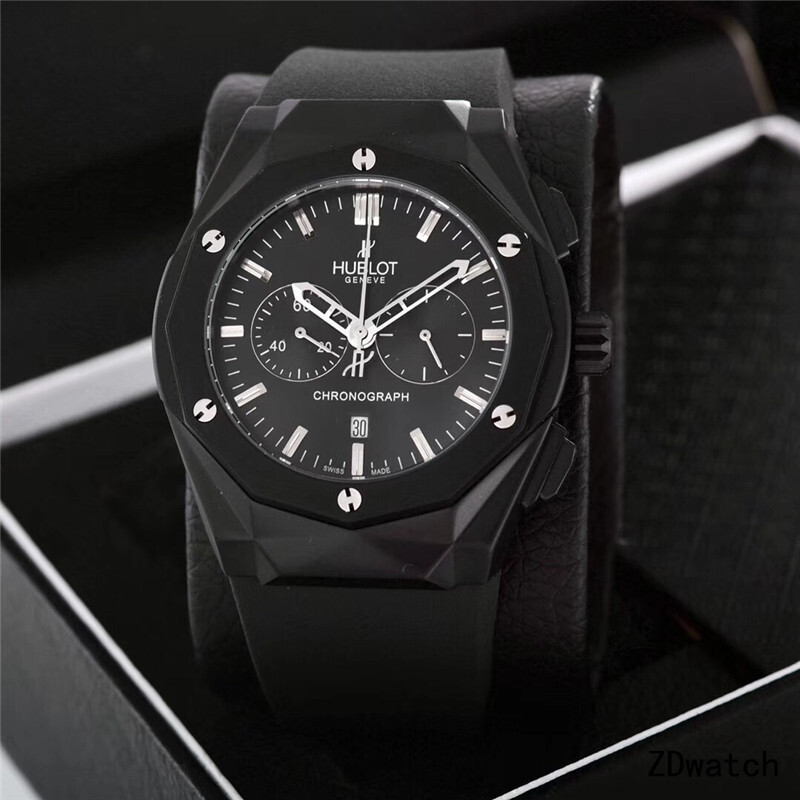 Men's Quartz Watch Chronograph 904L Stainless Steel 42mm-HB3