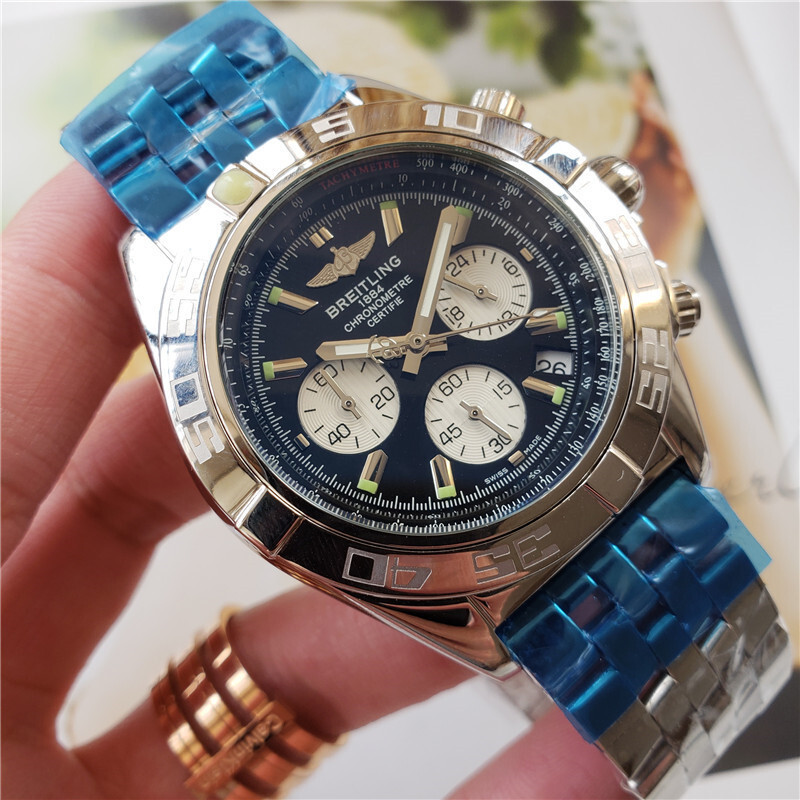 Men's Quartz Watch Chronograph 904L Stainless Steel 43mm-BR1