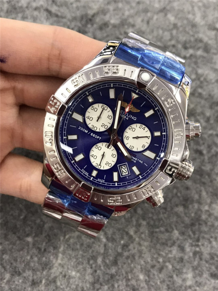 Men's Quartz Watch Chronograph 904L Stainless Steel 43mm-BR4