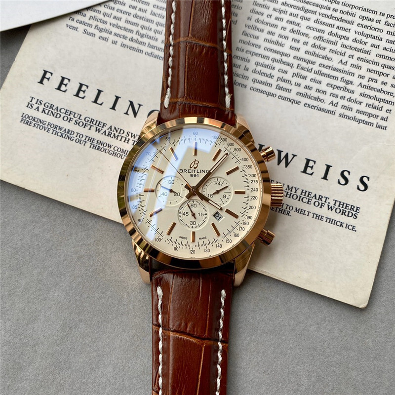 Men's Quartz Watch Chronograph 904L Stainless Steel 44mm-BR22
