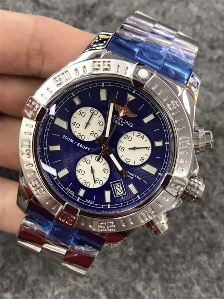 Men's Quartz Watch Chronograph 904L Stainless Steel 43mm-BR4