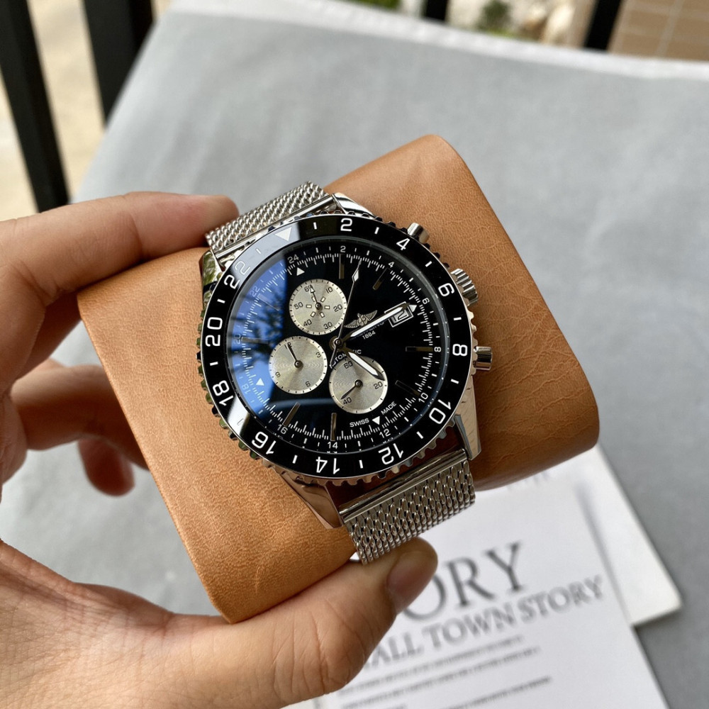 Men's Quartz Watch Chronograph 904L Stainless Steel 45mm-BR31