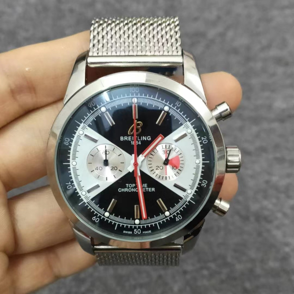 Men's Quartz Watch Chronograph 904L Stainless Steel 45mm-BR40