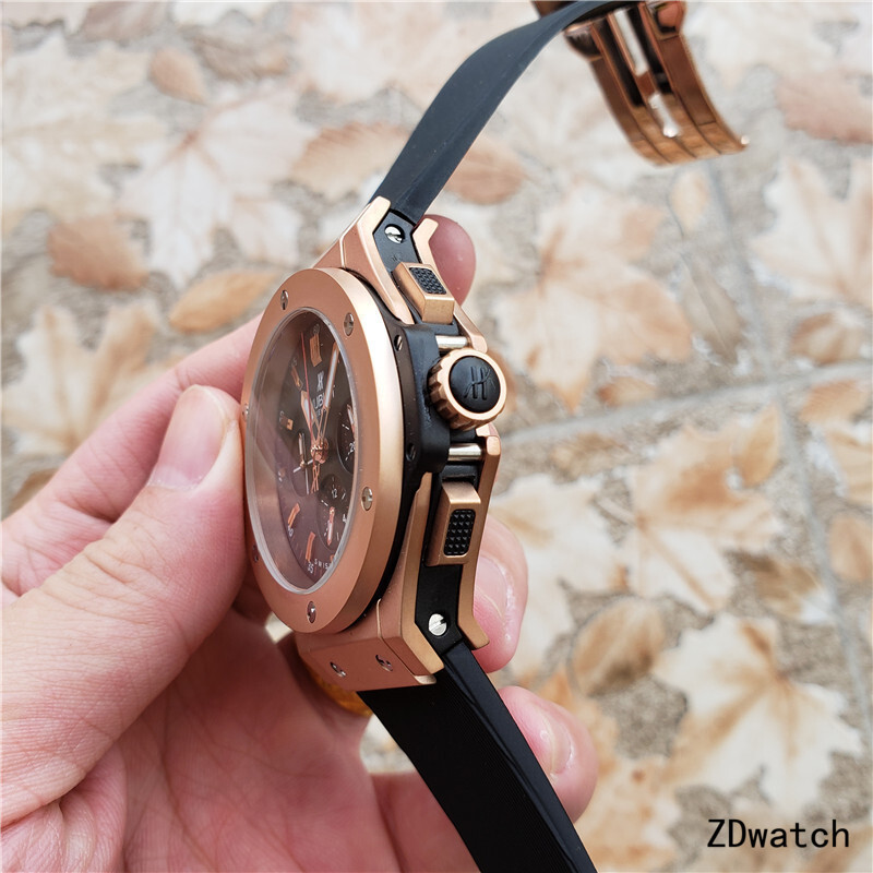 Men's Quartz Watch Chronograph 904L Stainless Steel 42mm-HB1